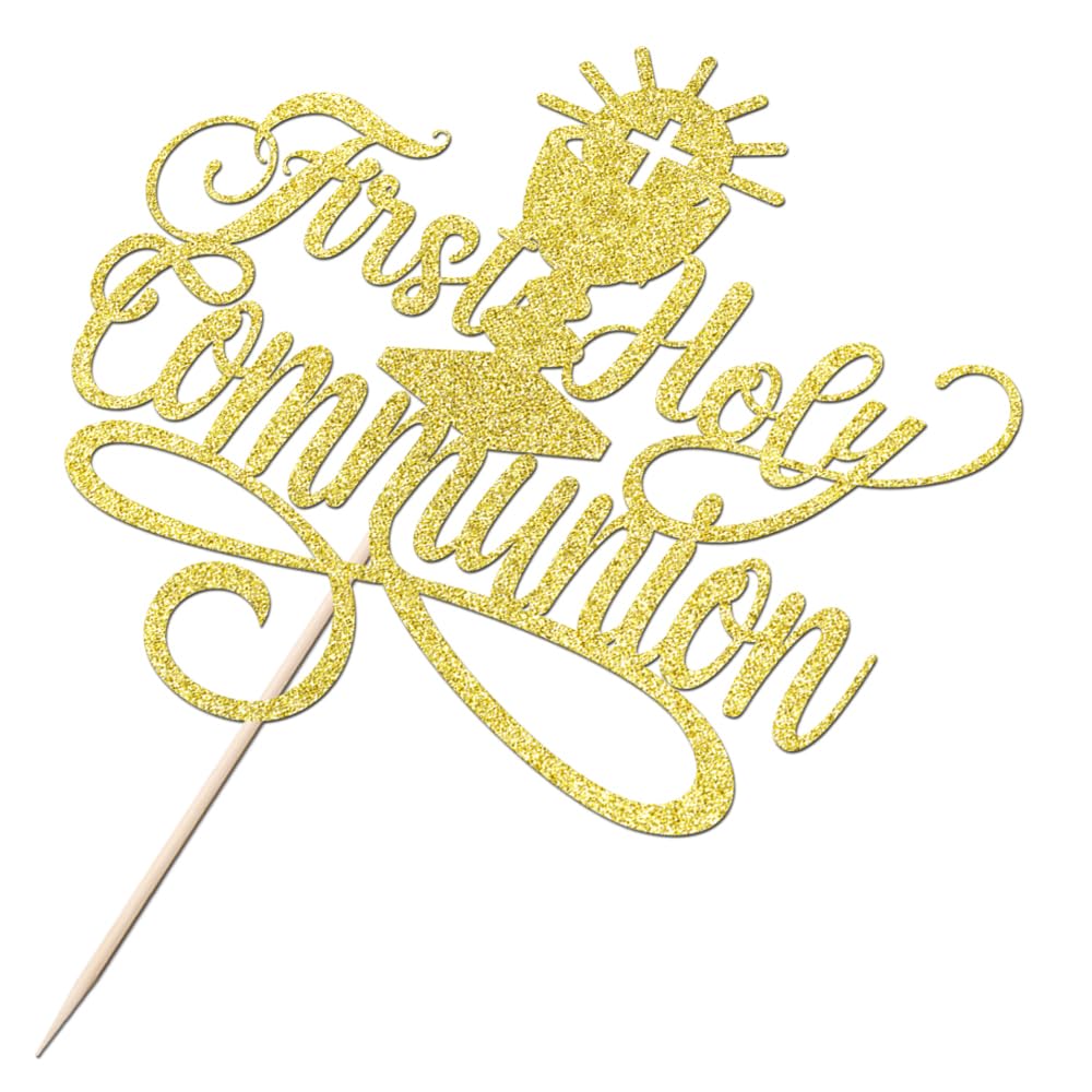 Yqlxdhbd First Holy Communion Cake Topper,Spanish Baptism, First Communion Decoration,God Bless/Baby Shower/Baby First Birthday