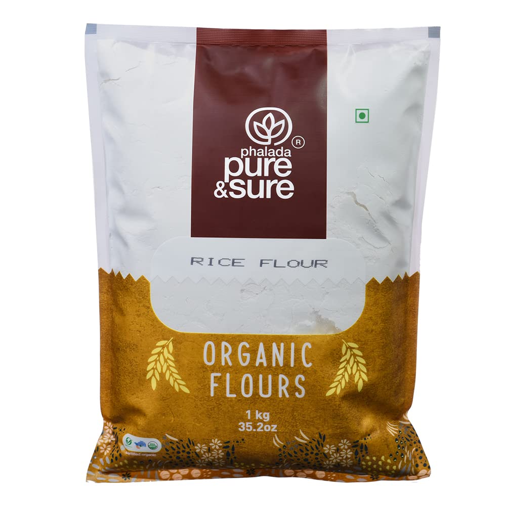 Pure & Sure Organic Rice Flour 1Kg | 100% Natural Gluten Free Chawal Ka Atta, Vegan & Rich In Protein |Certified Organic, Gluten