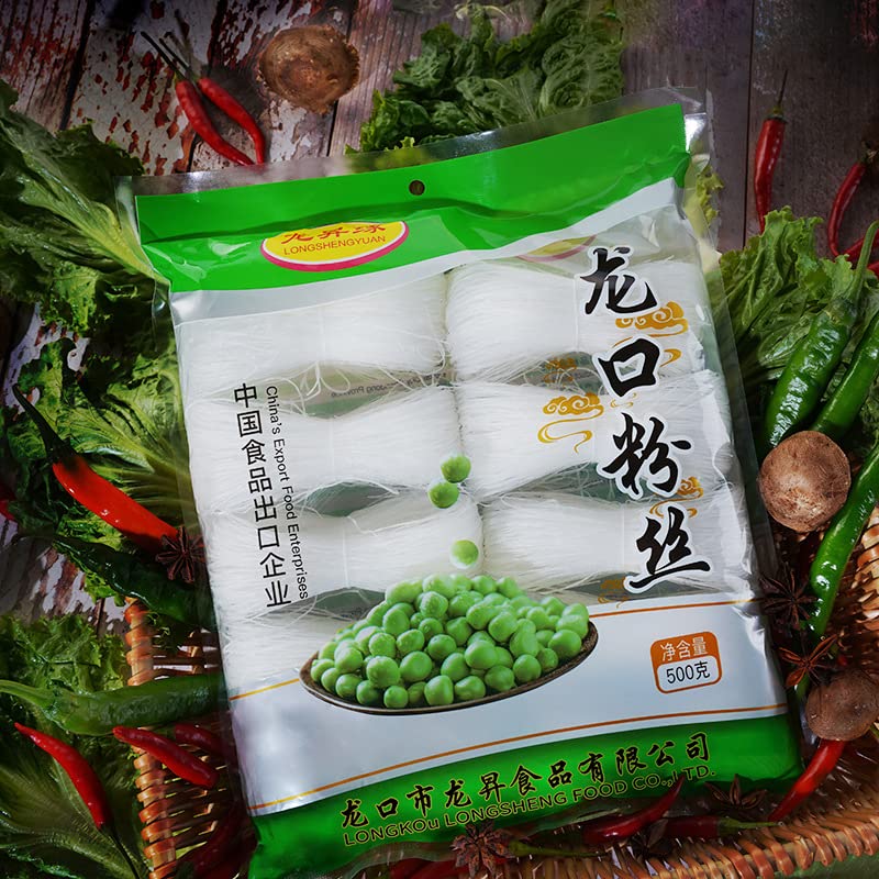 Longkou Pure Mung Bean Vermicelli (????), Vermicelli Rice Noodles, Threads Noodle -Vermicelli, 500g