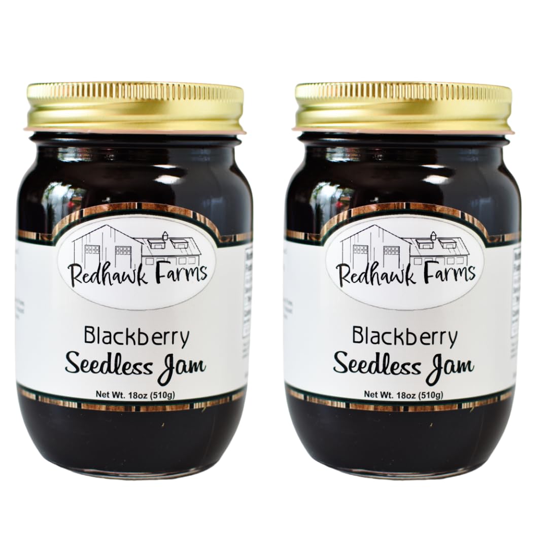 Redhawk Farms Seedless Blackberry Jam - All-Natural Blackberry Preserves with No Artificial Flavors, Sweeteners or Preservatives