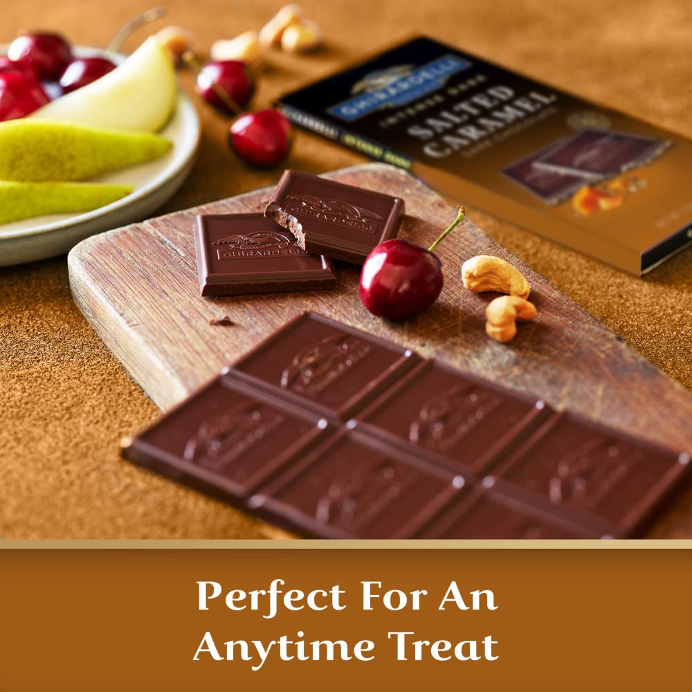 Ghirardelli Dark Chocolate Bar With Sea Salt Caramel Filling, 3.5 Oz Bar