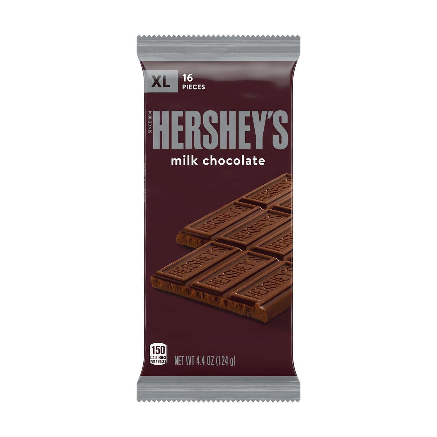 Hershey'S Milk Chocolate Xl, Candy Bars, 4.4 Oz (12 Count, 16 Pieces)