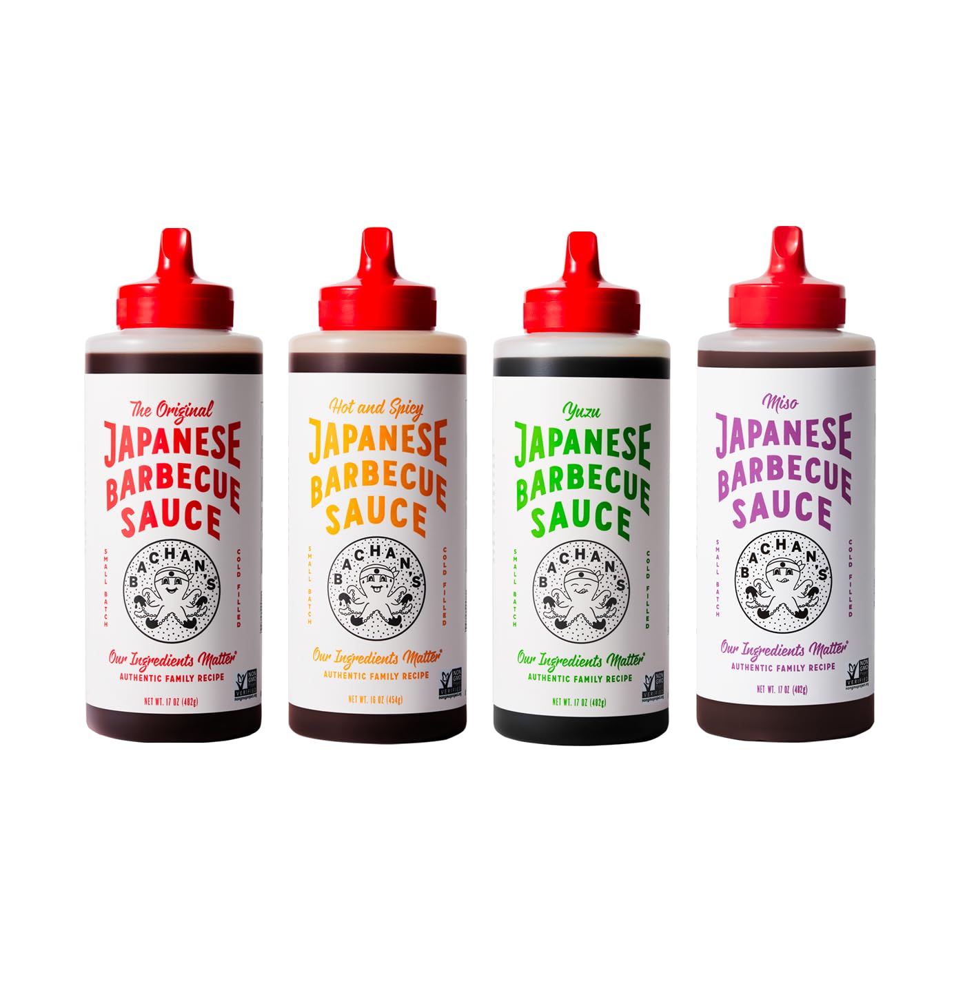 Bachan'S Japanese Barbecue Sauce 4 Pack - 1 Og, 1 Hot And Spicy, 1 Citrus Yuzu, 1 Miso, Bbq Sauce For Wings, Chicken, Beef, Pork