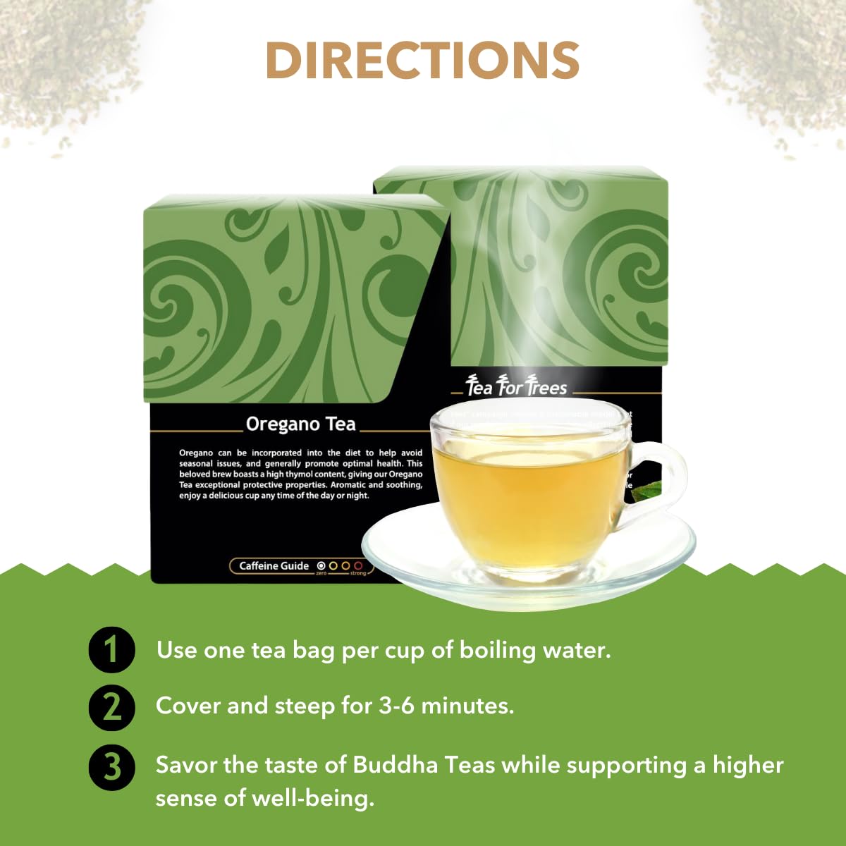 Buddha Teas Organic Oregano Tea - Herbal, Caffeine Free, Non-GMO - 18 Count