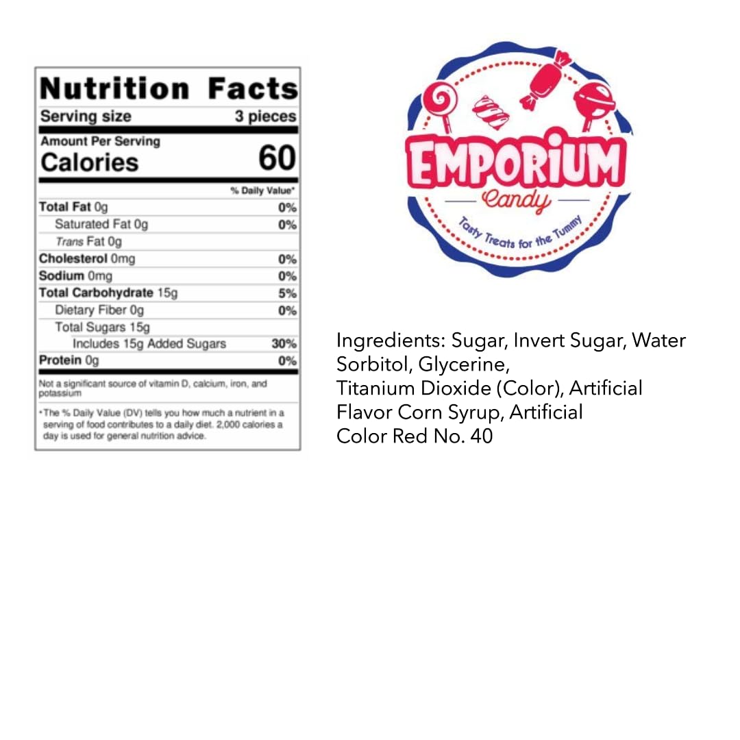 Soft Peppermint Puffs - 2 lbs of Red and White Individually Wrapped Creamy Peppermint Candy