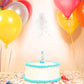 BEST PARTY EVER! Confetti Candle Cake Topper, Edible Sprinkles, 2-Pack, Blue