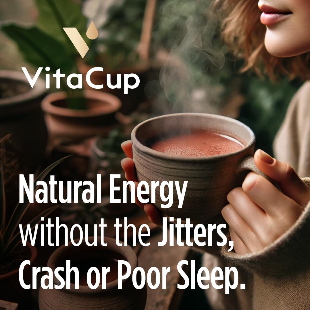 VitaCup Mushroom Coffee Alternative Instant Drink Mix, Lion’s Mane & Chaga, 30 Count