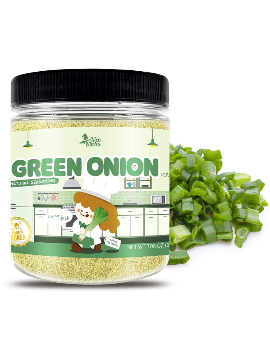 NICE WITCH'S Korean 100% Pure Green Onion Powder 7.05oz / 200g - All-Natural Flavor for Soups, Sauces, and Seasonings ???? (Gree