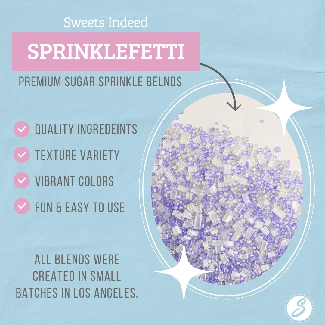 Sweets Indeed Edible Sprinkle Sugar Mix, Lavender, 5.11 oz - Perfect for Cake Decorations, Baking, Ice Cream, Cookies, Cupcakes