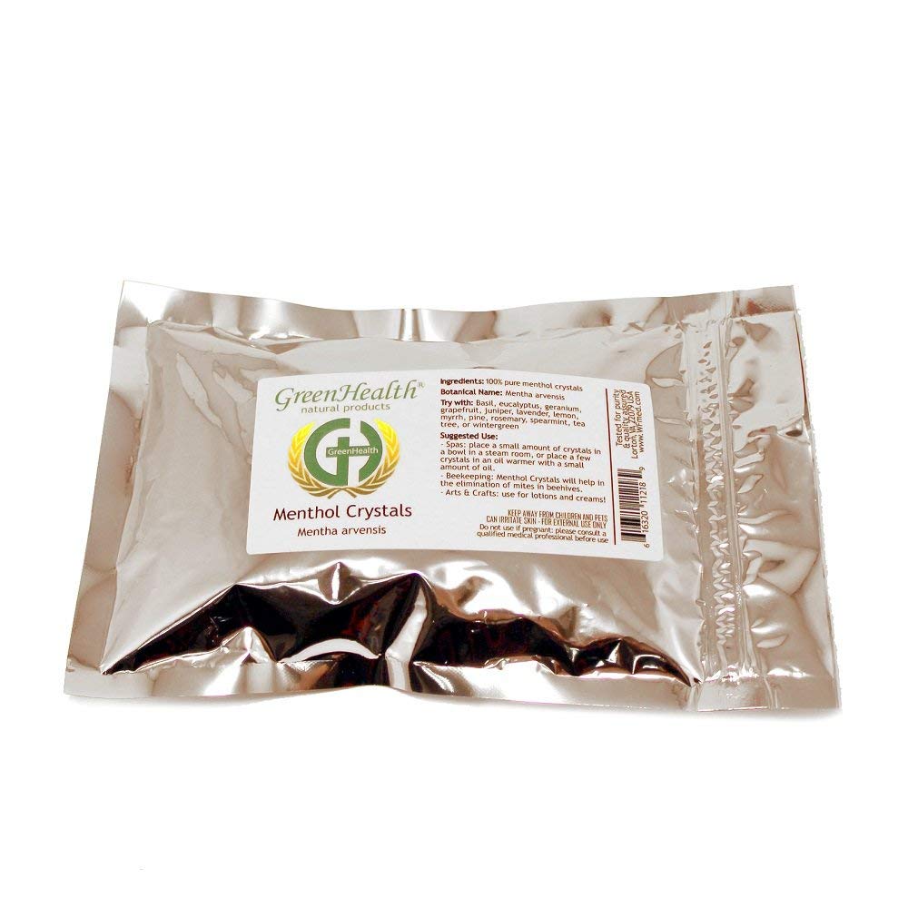 GreenHealth Premium Menthol Crystals 100% Natural, 4 Ounce Pack, Melting Point 95-107°F