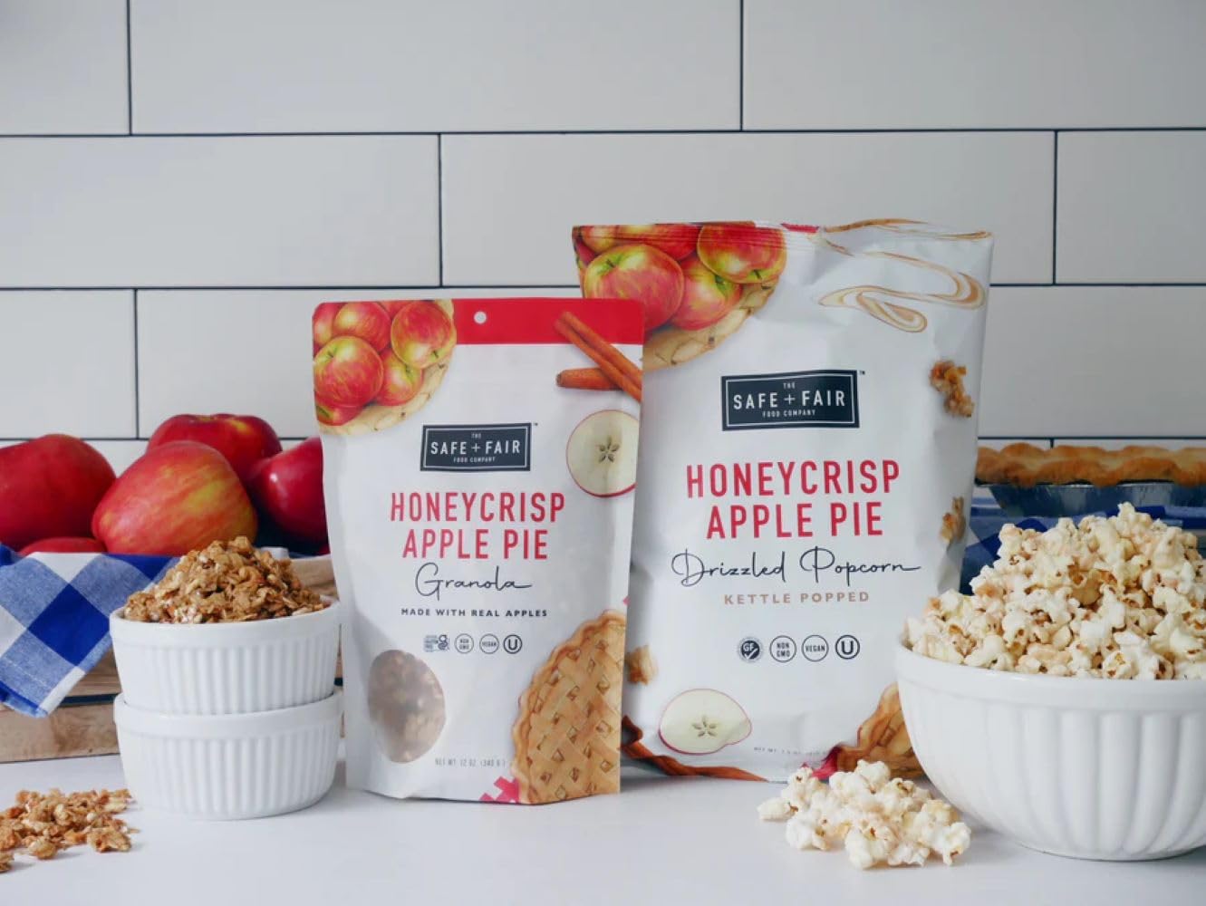 Safe + Fair Honeycrisp Apple Pie Granola – Gluten-Free, Vegan & Plant-Based Snack With Real Honeycrisp Apples, Whole Grains, Non-Gmo, Kosher, No Preservatives - 12Oz, 6 Pack