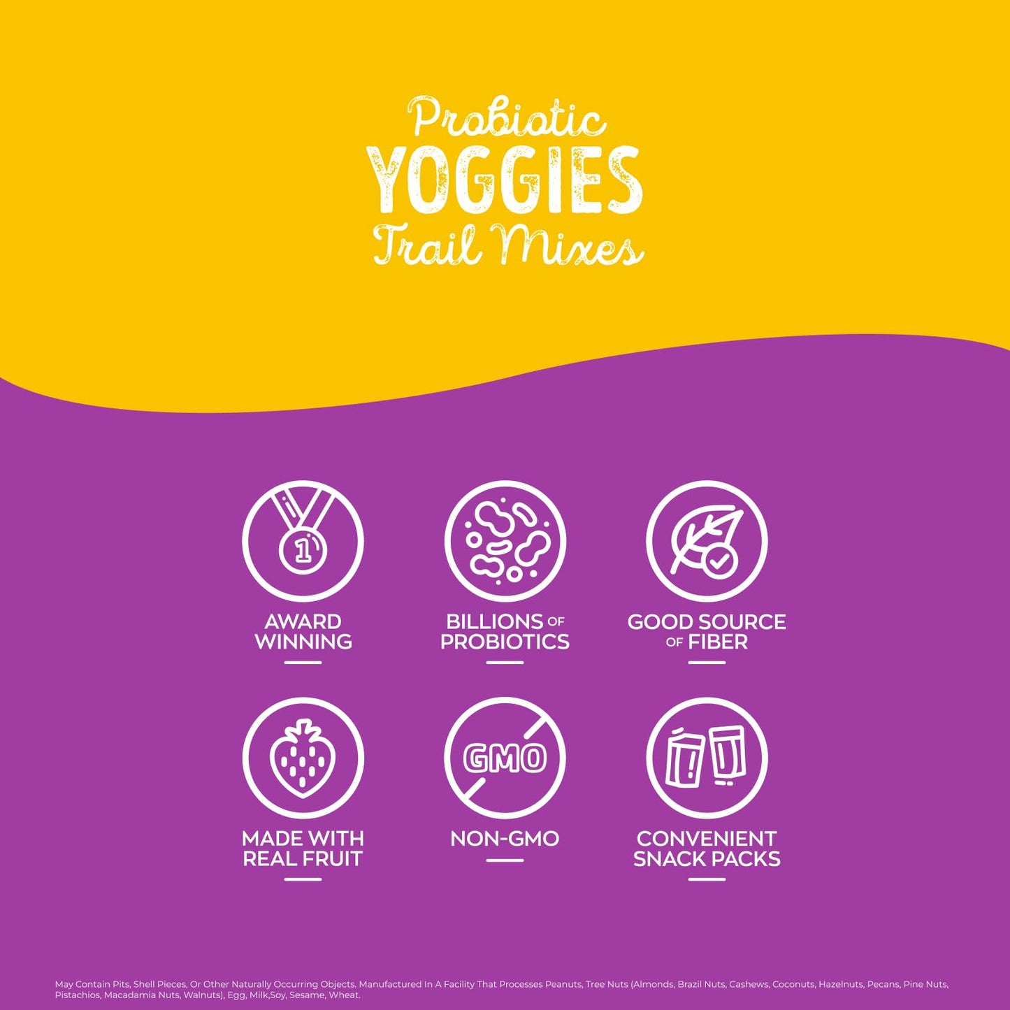 Natures Garden Probiotic Yoggies Trail Mix Multipack  24oz (Lemonberry 12x1oz + Mixed Berry 12x1oz) - Yogurt Covered Fruit & Nut Snack for mature-themeds & Kids - High Fiber  Gluten-Free  No Artificial Flavors and Colors  Variety Pack