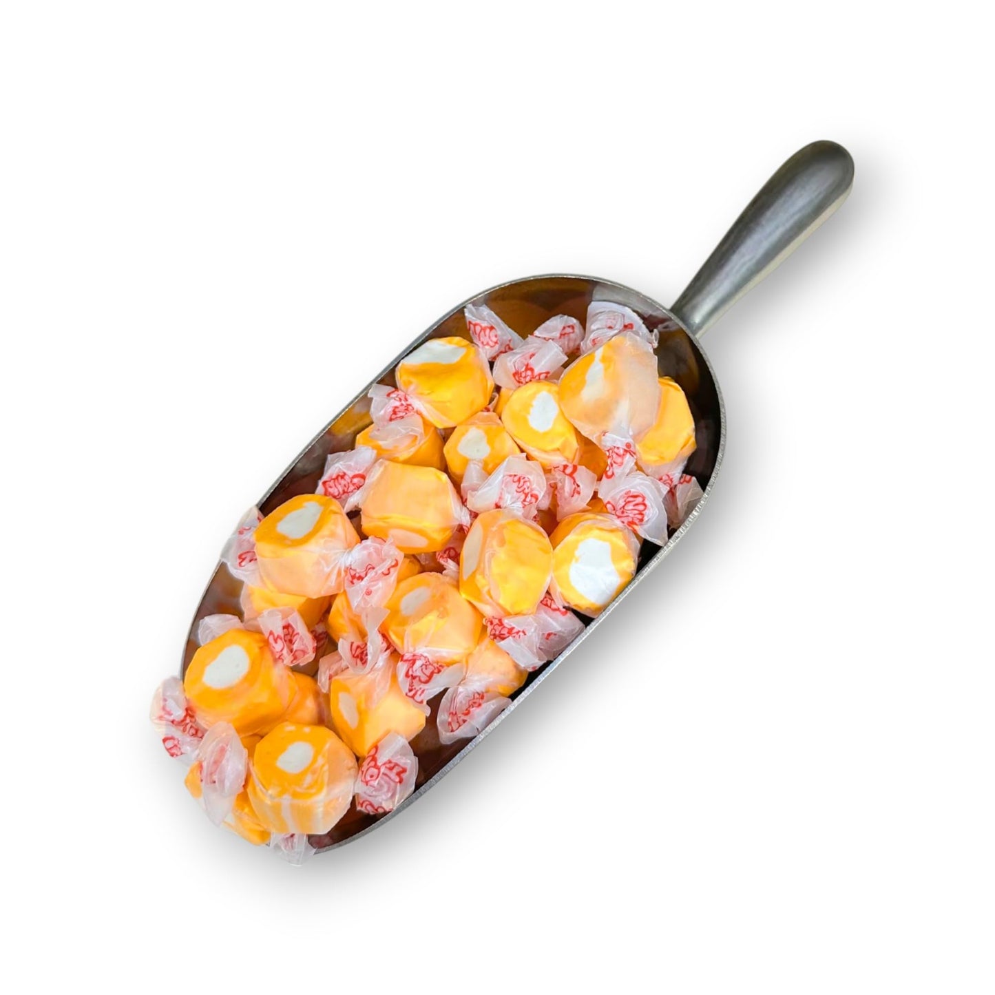 Premium Tangerine Saltwater Taffy Chewy Candies Classic, Zesty Fruit Flavor Bulk 1 Lb Bag 60+ Pieces Individually Wrapped, Nut &