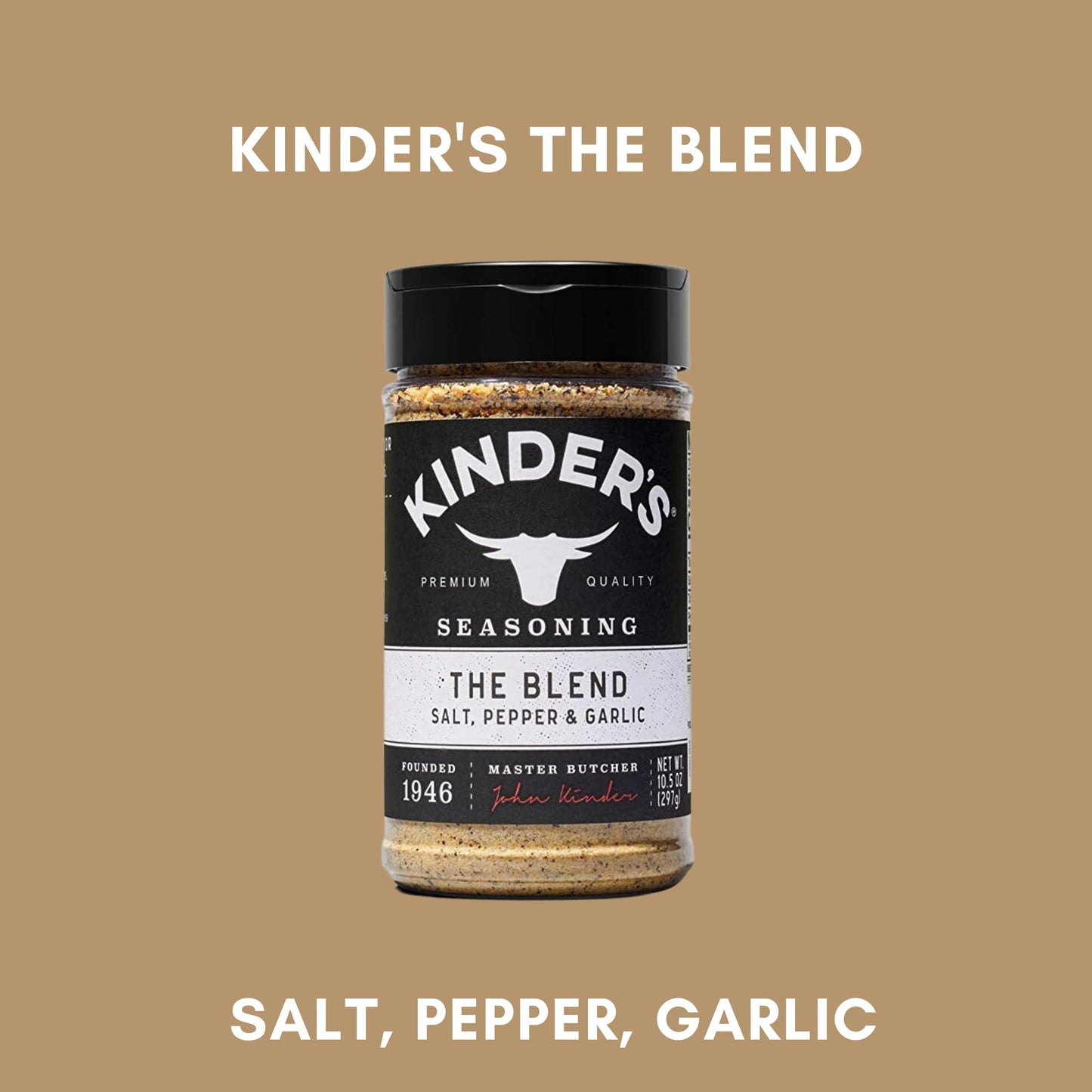 Kinder'S Seasoning Duo Bundle: The Blend & Buttery Steakhouse - Two Xl 9.5 And 10.5-Ounce Bottles + 10 Recipe Ideas + Fridge Dec