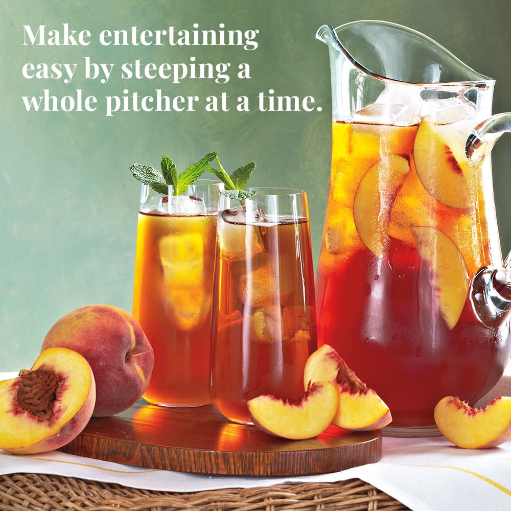 The Republic of Tea Ginger Peach Black Iced Tea, 40 Large Pouches, Award-Winning Premium Black Tea, 40 Count