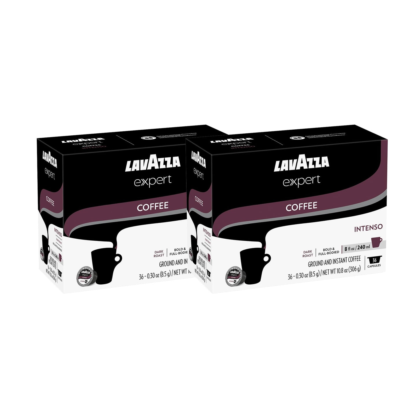 Lavazza Expert Intenso Coffee Units  Dark Roast  Arabica And Robusta Blend  Compatible With Lavazza Classy Plus Machine (72 Units)