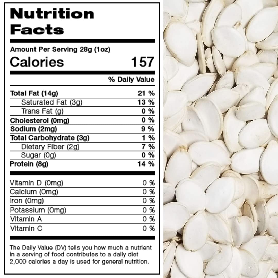 Pumpkin Seeds, Raw In shell Snow white, Oil Free, Healthy Snack, Crunchy, Delicious, Packed in a 4 lbs. (64 oz.) Resealable pouc