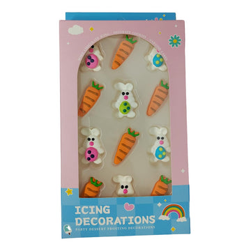Easter Sprinkles Icing Decoration For Cupcake Decorating, Easter Edible Carrot Bunny Cake Cupcake Topper For Baking Cookie Ice C