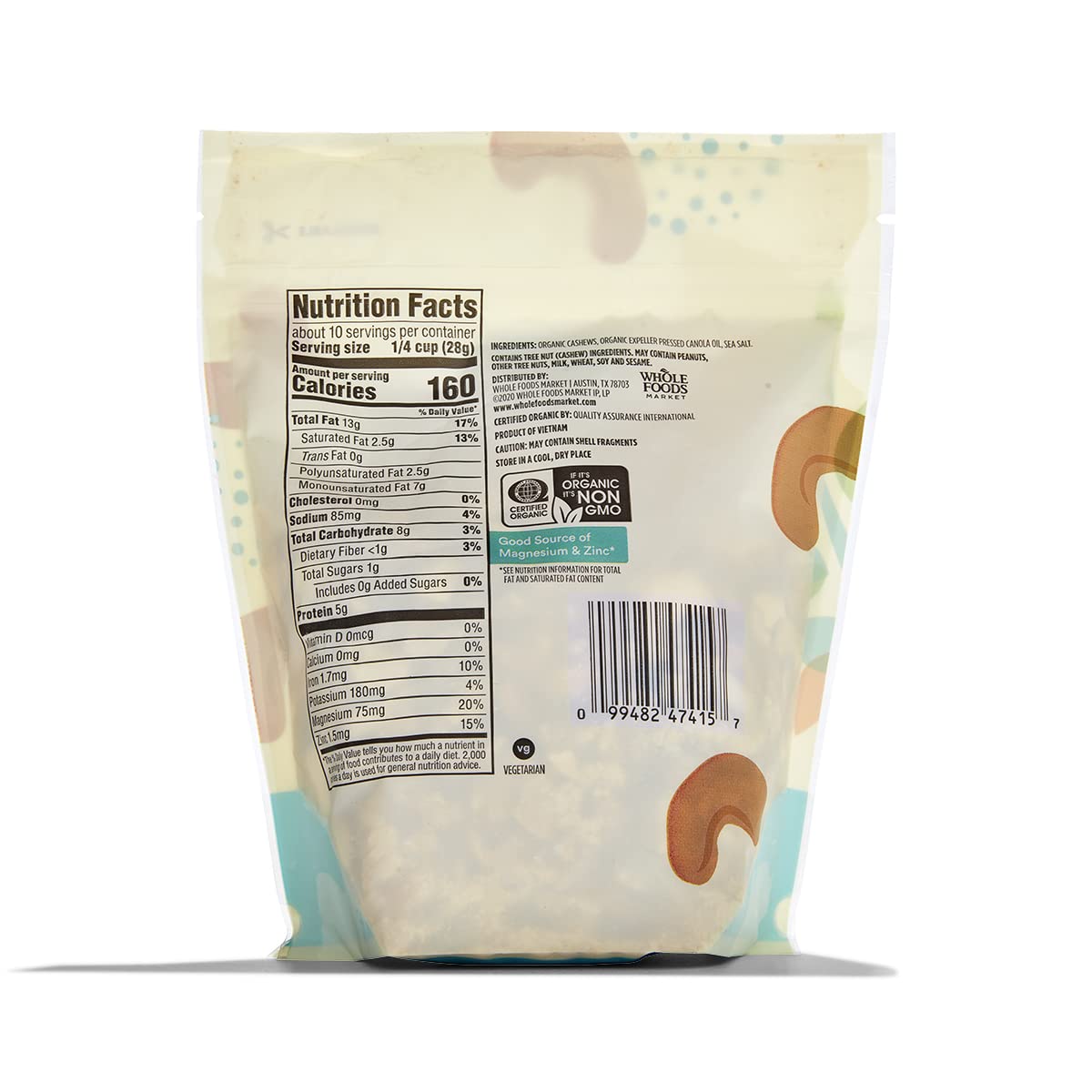 365 by Whole Foods Market, Cashews Roasted & Salted Organic, 10 Ounce (Pack of 3)