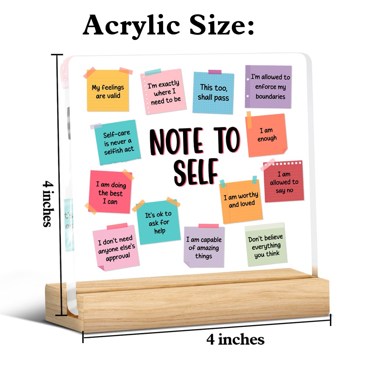 Note To Self Motivational Decor, Therapy Mental Health Gifts Therapist Office Gift For Women Men School Psychologist Counselor F