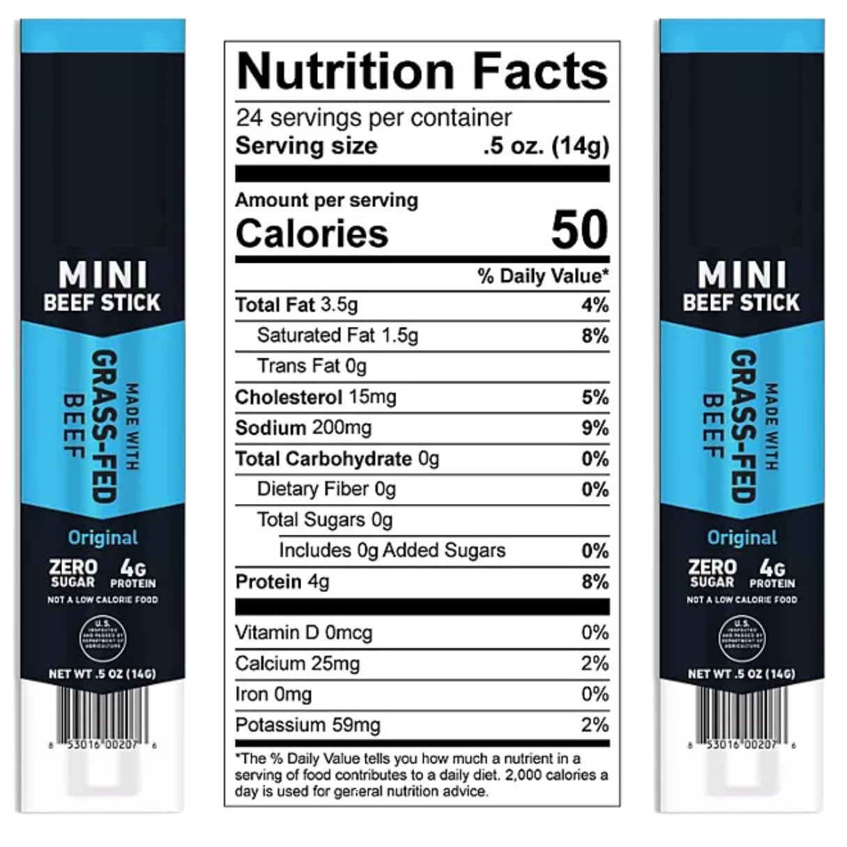Original Minis Cntry Archr Grass Fed Beef Sticks, 0.5oz, 24 Count (Pack of 2) (Chocolatto Tradmark Measuring Spoon Included)