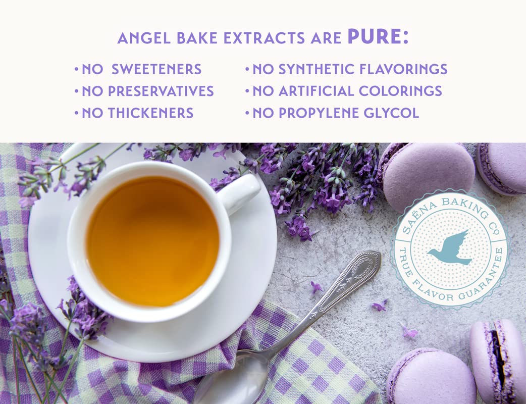 SAENA BAKING CO Pure Bulgarian Lavender Extract - Culinary Aromatics, Vegan, Gluten Free, 2 Oz with Spritzer & Dropper