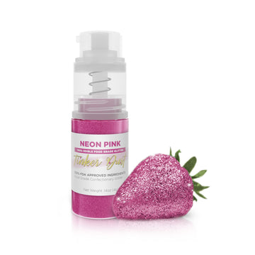 Brew Glitter - Neon Pink (4G 1X Mini Pump) Edible Glitter For Desserts, Beverages, Cupcakes, Cake Pops And Cookies By Bakell