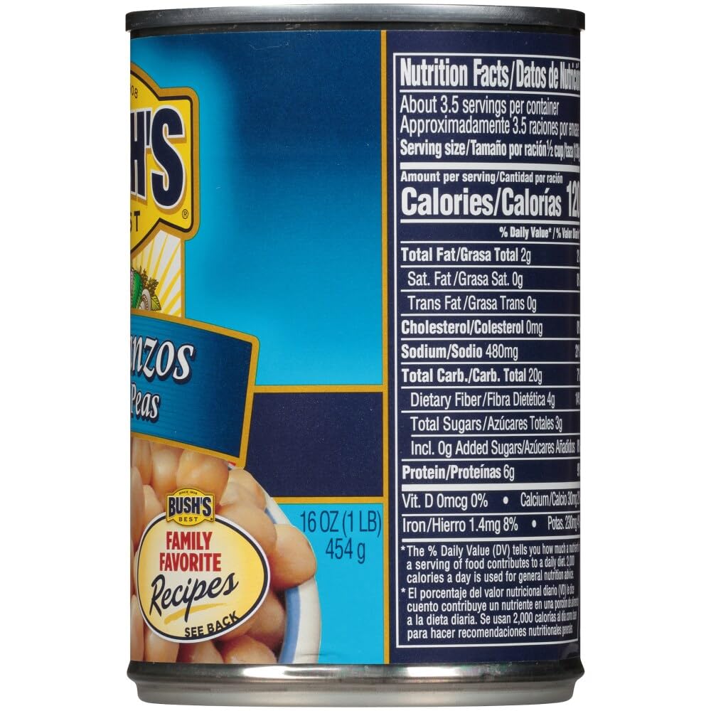 Bush'S Best Garbanzo Beans (Chickpeas) 16 Oz.