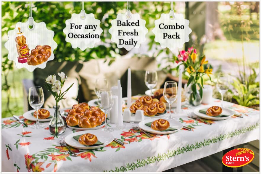 Traditional Braided Shabbat Challah Breads & Rolls | Fresh & Delicious | Great For Shabbat Or Any Holiday | 1 Challah Bread & 1
