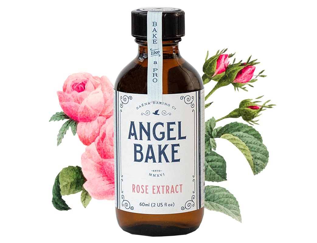 SAENA BAKING CO Pure Bulgarian Rose Extract, Culinary Grade, 2 Oz, Keto Friendly, Vegan, Gluten Free