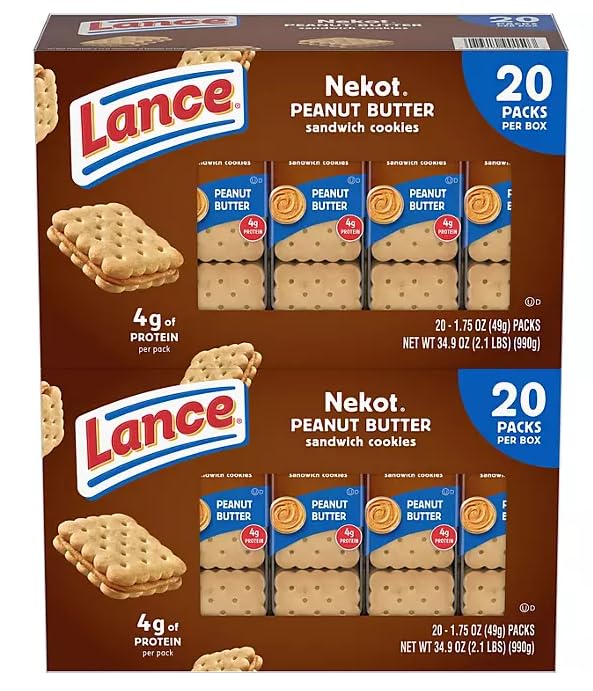 Lance Nekot Peanut Butter Sandwich Cookies, 1.75 Oz., 40 Pk.