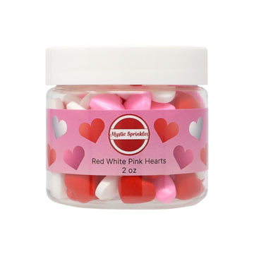 Mystic Sprinkles Valentine'S Day Themed Candy Shapes Sprinkles (Red/White/Pink Hearts, 2Oz Jar)