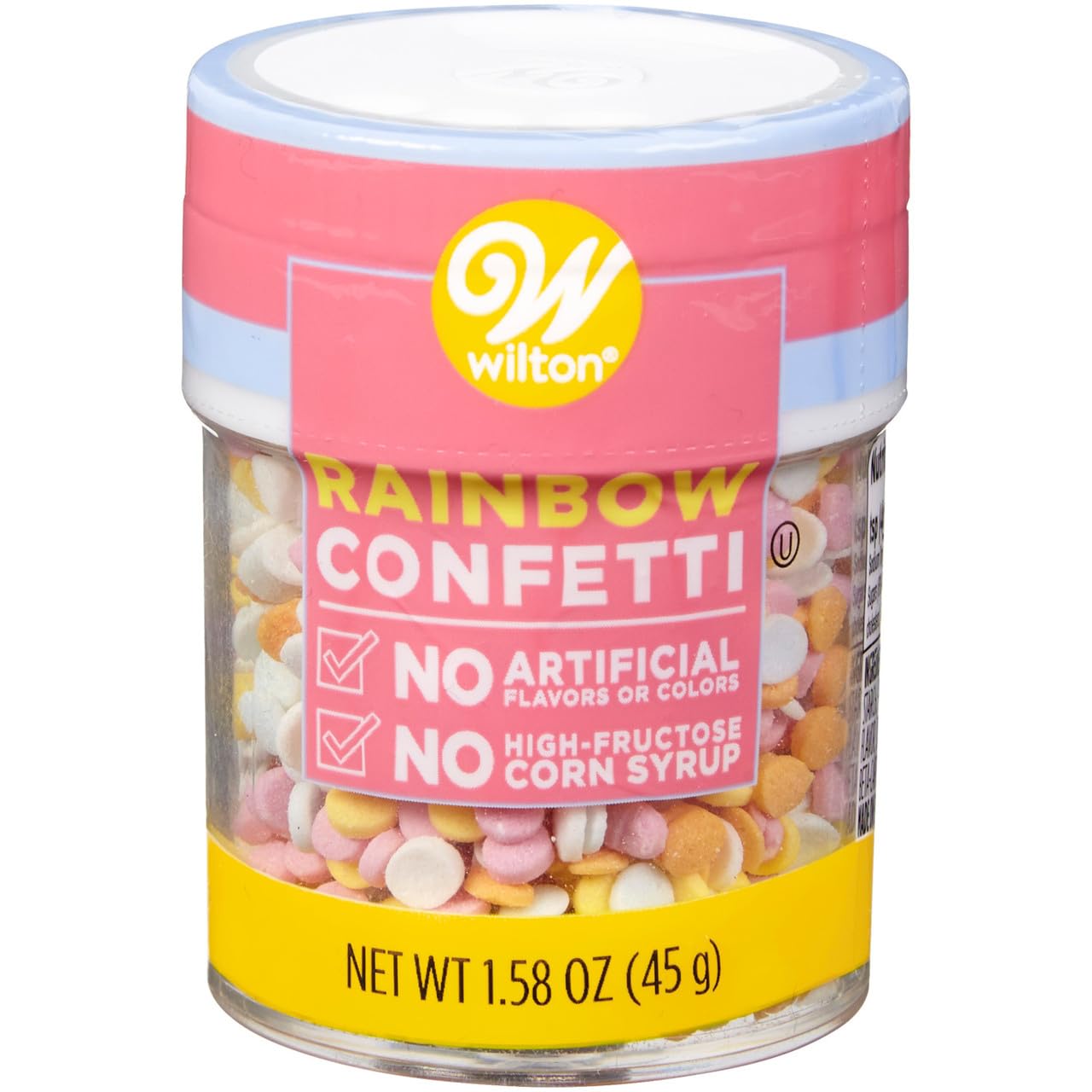 Wilton Naturally Flavored Confetti Sprinkles 1.58Oz-Rainbow