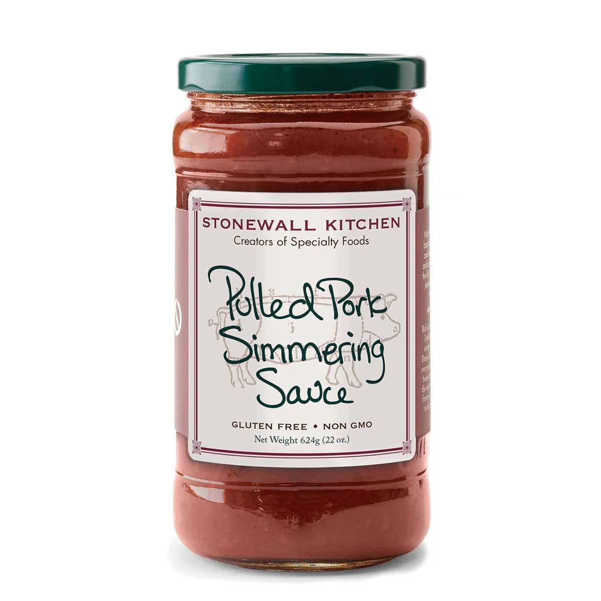 Stonewall Kitchen Pulled Pork Simmering Sauce, 21 Ounces, 1.31 Pound Pack, Red