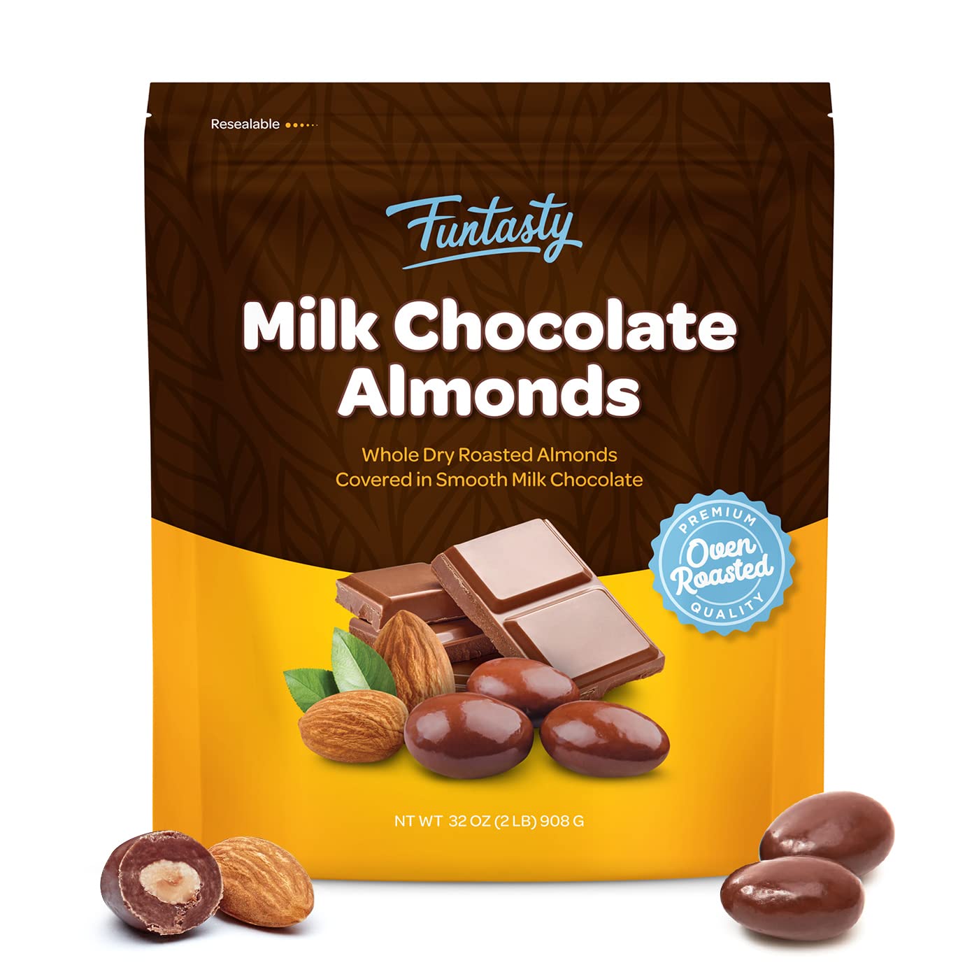Milk Chocolate Covered Almonds Candy - 2 Pound Bulk Pack