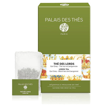 Palais Des Th  S - Th   Des Lords - Fine Premium Gourmet Vegan Earl Grey Black Tea With Bergamot - 20 Count Tea Bags Box