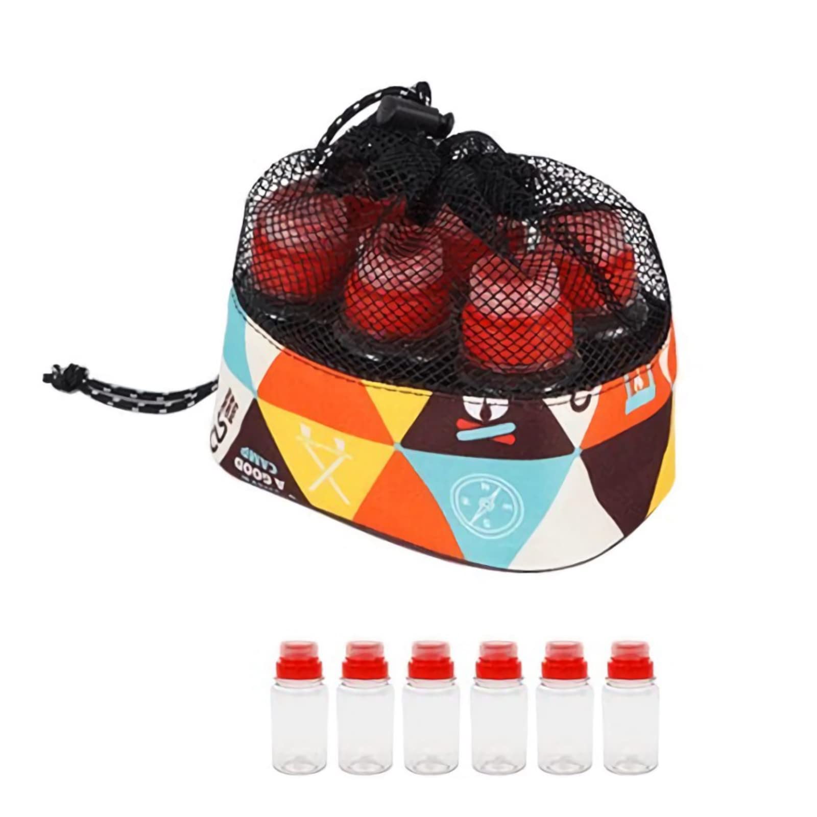 Joyeee 6 Pack Travel Spice Kit, 2.7 oz Plastic Bottles with Red Caps, BPA Free, Model 52usspicejars-04, Ideal for Sauces and Season