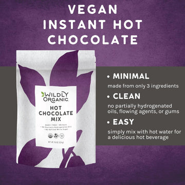 Wildly Organic Hot Chocolate Mix - 16 Oz, 1 Lb Bag - Organic, Vegan, Raw Cacao, Fair Trade, Dairy-Free, Gluten-Free - 3 Ingredie