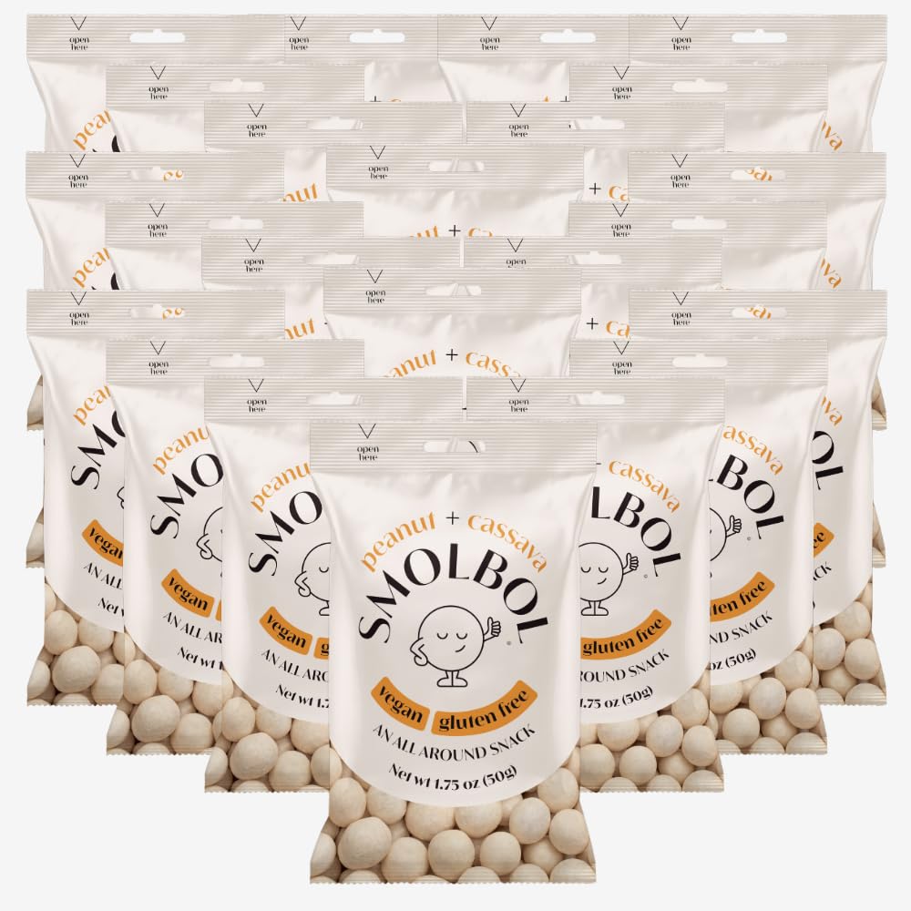 SMOLBOL Crunchy Peanuts Coated with Cassava | Individual Packs | Lightly Salted | Gluten-Free Snack | Vegan Snack | Ovinhos de A