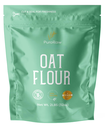 PuroRaw Oat Flour, Gluten Free, Non-GMO, 32 Ounce, Product of Canada