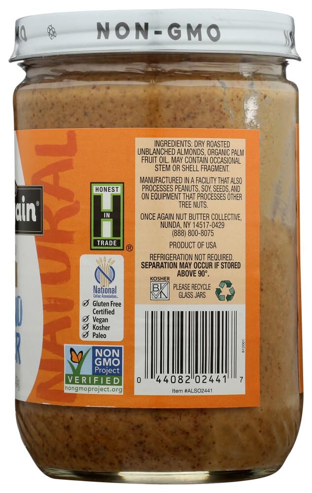 Once Again Natural American Classic No Stir Almond Butter, 16 Ounce - 12 per case.