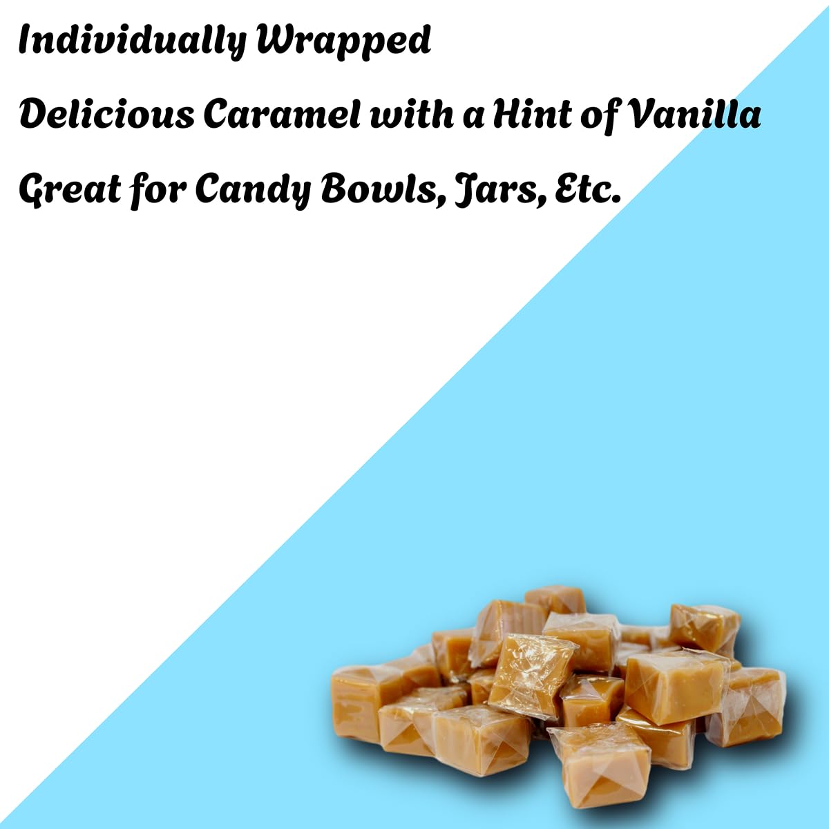 OBELYS Wrapped Vanilla Caramels - Individually Wrapped Candy - 5 Pound Bag - Approx. 340 Pieces - Perfect for Snacking and Gifting