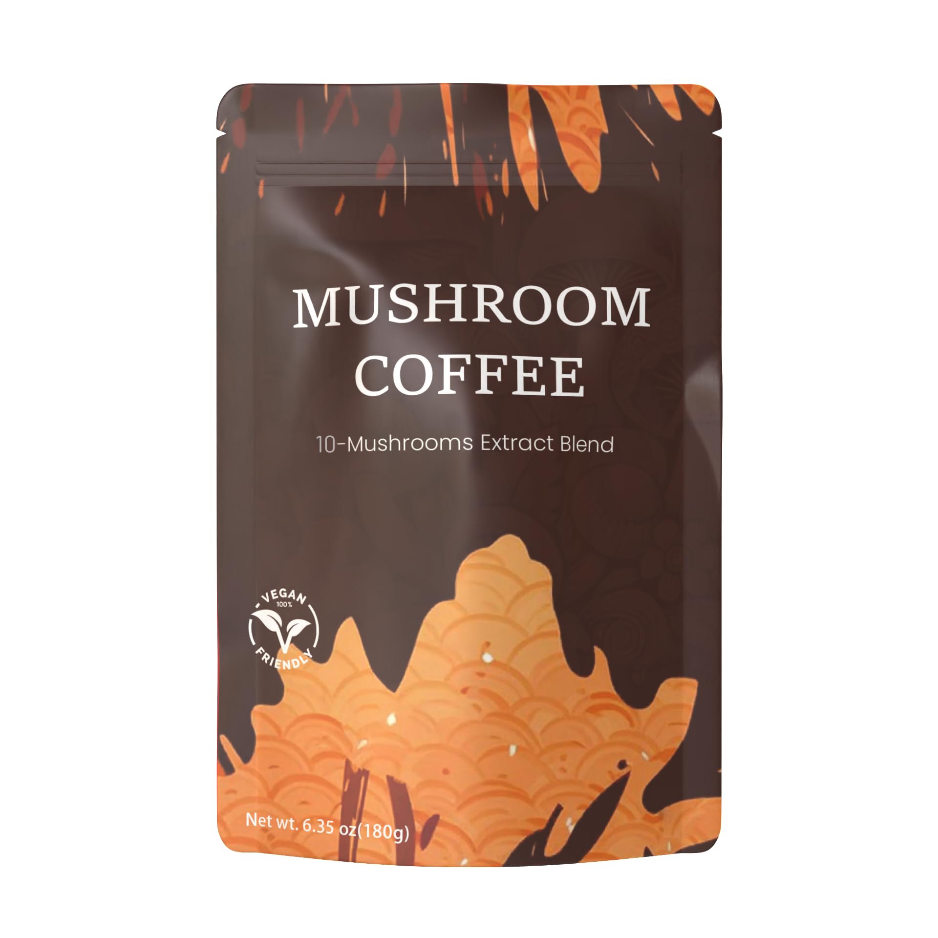 Golden Field Mushroom Coffee, 10-Mushroom Extract Blend, 6.35 oz, 30 Servings