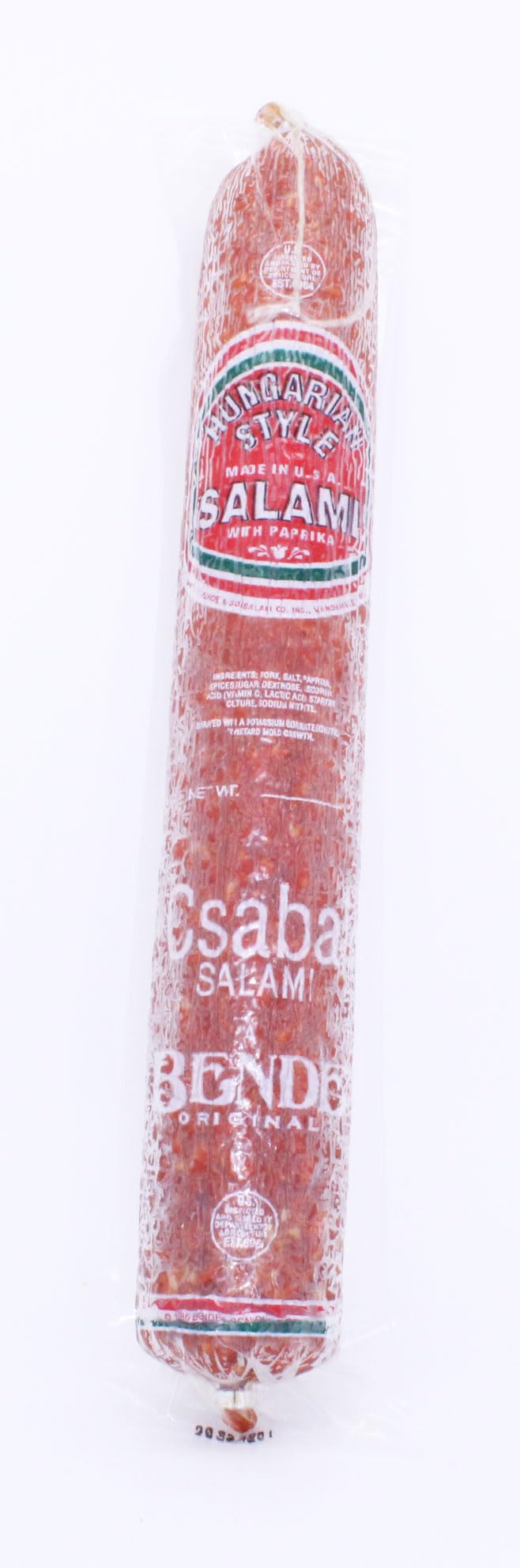 RODEO FOOD Bende Dry Salami Csabai - Authentic Hungarian Sausage, 2 lb, Perfect for Charcuterie Boards and Sandwiches