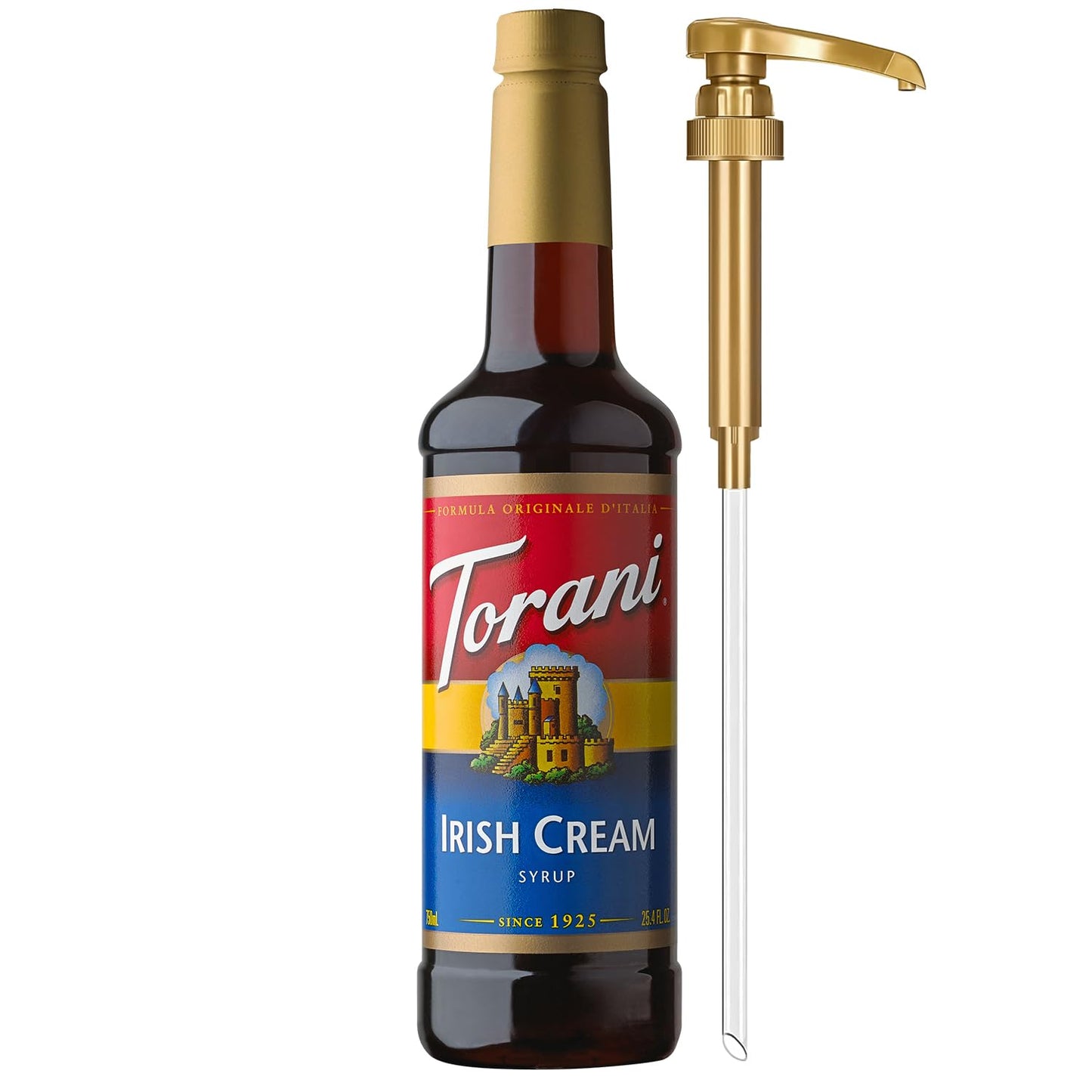 Torani Coffee Syrup  Irish Cream Flavored Syrup for Drinks  Pump Included  25.4 Fl Oz