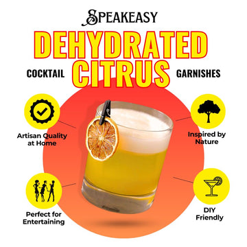 Speakeasy Premium Craft Cocktail Citrus Garnish Variety Pack - Dehydrated Orange, Lemon & Lime Slices, 5oz, 3-Pack