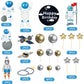 22Pcs Space Cake Topper,Space Cupcake Toppers Astronaut Figurine Birthday Outer Space Themed Party Decorations Supplies Planet R