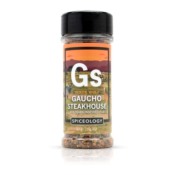 Spiceology & Derek Wolf - Gaucho Steakhouse - Brazilian-Inspired Steak Rub - Barbeque Seasoning Blends - Use On: Steak, Chicken, Wings, Salmon, Venison, Potatoes, Pork, And Vegetables - 3.3 Oz