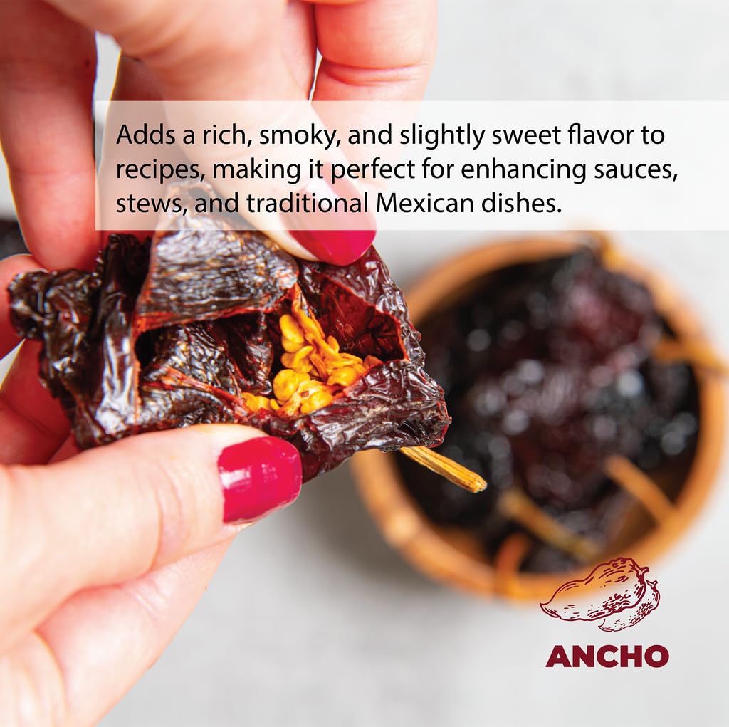 Doa Blanca - Dried Ancho Chiles 1Lb - Premium Dried Chiles - Great For Birria Sauce, Mexican Mole, Enchiladas, Salsas, And Pozol