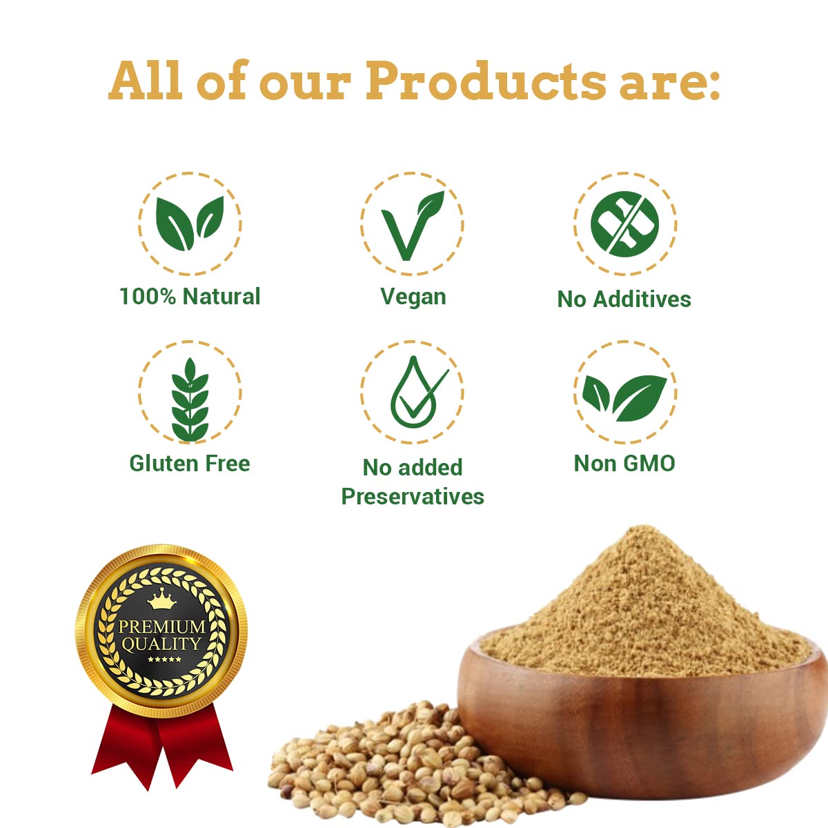 SPICE MAGIC Ground Coriander Powder, 100% Pure & Freshly Ground, Non-GMO, 7 oz (200 g) Resealable Bag